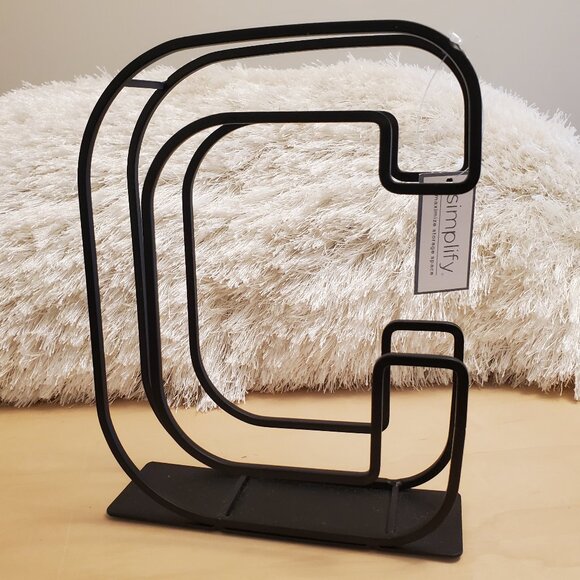 Simplify Decorative Letter Initial “C” Black Metal Art Home Decor - Picture 1 of 11